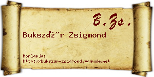 Bukszár Zsigmond névjegykártya